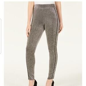 Ultra Flirt Tuxedo Evening Leggings Metallic Shine NWT